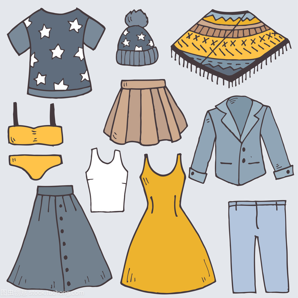 卡通無(wú)縫模式服裝圖標(biāo)